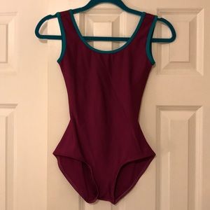 YUMIKO Size M Fuschia & Turqoise Veronique Leotard